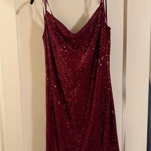BeBop Red Holiday Sequin Mini Dress